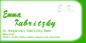 emma kubritzky business card